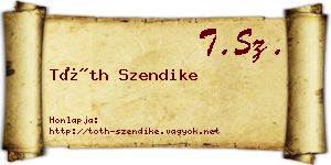 Tóth Szendike névjegykártya